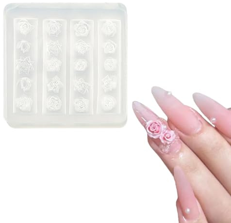Tampons 3D pour nail art floral, pochoirs en silicone, pochoirs décoratifs camélia - Motifs floraux - Outils nail art DIY