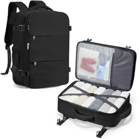 SZLX Ryanair Handbagage 40x30x20 Ryggsäck Damryggsäck för laptop Easyjet Bag Resryggsäck Handbagage Vattentät arbetsryggsäck för män Sportryggsäck med skofack Svart