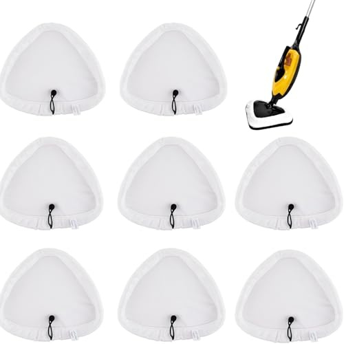 CMBXAQ 8PCS Universal Triangular Steam Mop Pads Compatible with H2O Steam Cleaners:for H20 HD/X5 Microfiber Cloths Covers Replacement for Neo/Vax/Viledas/Russell Cleaning Mop Pad Washable