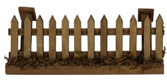 ZICOM Krippenzubehör Miniaturzubehör Miniatur Holzgatter Zaun Länge 12,6cm Holz Natur Unikat, Modellbau Puppenhaus