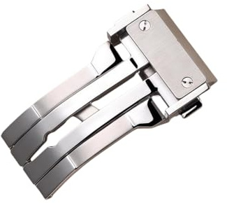 ROUREOX Uhren Ersatz Schließe Doppelter Druckknopf Butterfly Faltschließe Reparatur Zubehör für Hublot Big Bang Series-Silber 22mm