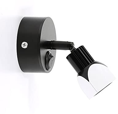 MEVZHH Lampade da Parete, Riflettore a 360 ° Girabile a Parete/Sul Soffitto,Da Di Accento Del Display Del Gabinetto, Luci Spot Di Decoraziinternar la Barra Del Corridoio/Quadrato Nero/Caldo