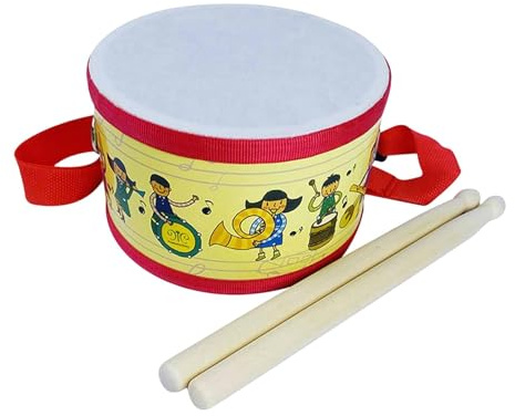 LeeQinersw Batterie, Instrument de Musique, Tambourin à Main, Jouet avec Sangle Réglable, Tambour à Main, Jouet en Bois, Batterie pour Le Rythme, Dessin AnimÉ