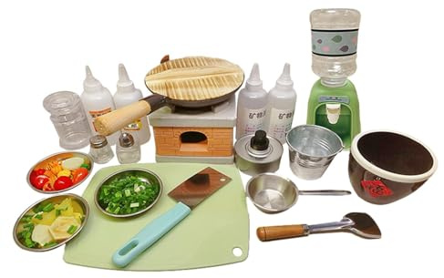 Set De Cuisine Mini Véritable | Jouets Éducatifs Ustensiles Culinaires Réels - Complet avec Bouteilles D'Assaisonnement Et Poêle, Outils De Cuisson pour Aliments Réels - pour Garçons Et