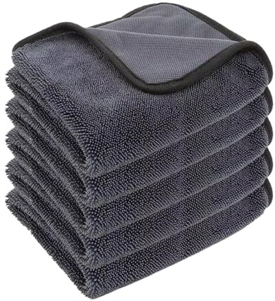 DASHUI 5 Stück Trockentuch Dusche 600GSM, Fast Dry Auto Trockentuch, Mikrofasertücher Handtücher Putztuch für Duschkabinen Und Motorrad Pflege (Grau - 40 x 60cm)