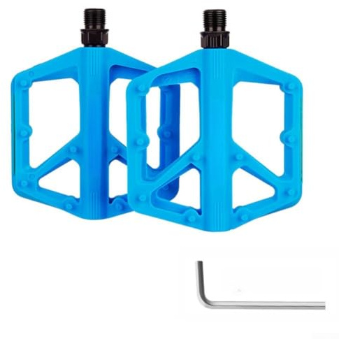 ZWEquipint Pedali per bici con ampia piattaforma con corpo in fibra di vetro di nylon, cuscinetti sigillati DU, perni antiscivolo filettatura 9/16 pollici per MTB ciclismo su strada