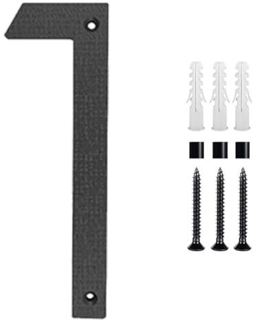 Modern Matte Black House Numbers 12 Inch, Large ABS Outdoor Address Signs for Front Door Fence Mailbox, Weatherproof Garden Décor with Mounting Hardware, 4-Pack