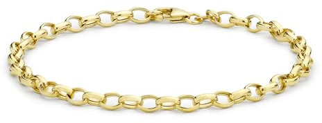 Carissima Gold Damen Hollow Oval Belcher Armband 9k(375) Gelbgold 4mm