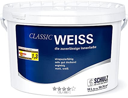 SCHULZ wir und die farben Wandfarbe weiss Innenfarbe hohe Deckkraft Klasse 1-10 Liter versandsicher verpackt