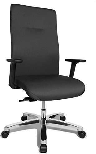 Topstar Big Star 20 inklusive höhenverstellbare Armlehne Bürostuhl, Stoff, dunkelgrau, 67 x 67,5 x 130 cm | Made in Germany | Ergonomisch | Drehstuhl, Schreibtischstuhl | höhenverstellbar | Geprüfte Sicherheit nach GS-Intertek