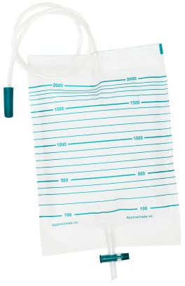 10pcs Pack E&E 2000ml Urine Drainage Bags – Non Sterile Bags with T-Tap Valve and 85cm Tube Drainable Urinary Bags Non-Latex Drainage Bags (10 Count (Pack of 1))