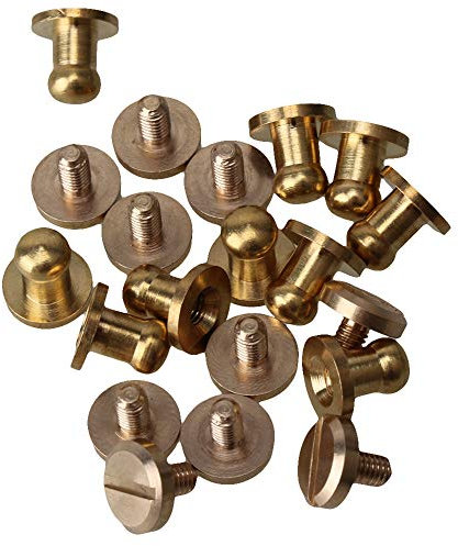 Yibuy 10 x Leder Handwerk Gürtel Brieftasche massivem Messing Nagel Nieten Chicago Schrauben 8x5x8mm