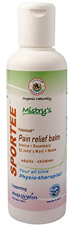 Mistry's Sportee Pain Relief Balm, 100ml - Healing & Soothing, Gentle for Headaches, Muscular Aches, Sprains, Swelling, Bumps & Bruises - Additive Free, Vegan