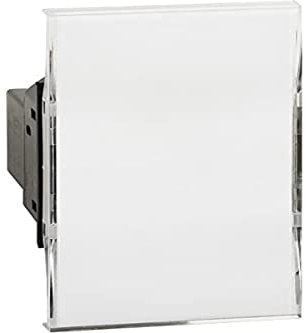 Bticino K4040 Dispositivo di Comando Basculante per Illuminazione ed Altri Carichi, con Targa Portanome, Retroilluminabile con Led 0,5W, Serie Living Now, 2 Moduli