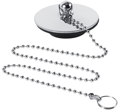 Tappo per Vasca da Bagno, Tappo Antiruggine per Vasca con Catena in Acciaio Inox, Tappo di Scarico, Tappo per Lavandino, Doccia, Lavello, Blocca Scarico dell' Acqua