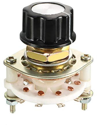 sourcing map 1P10T 1 Pole 10 Throw Single Deck Band Channel Rotary Switch Selector with Plastic Knob