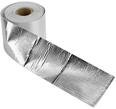StickersLab – Ruban Bouclier Thermique Protection Contre la Chaleur Ignifuge Or/Argent en Fibre de Verre 50 mm x 5 m Argent