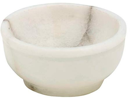 MaMeMi Elegante runde Räucherschale Weiss [FEUERFEST Durchmesser 6,5 cm, Höhe 3 cm] aus SPECKSTEIN zum Räuchern daheim auf Räucherkohle. Handarbeit aus indischer Manufaktur