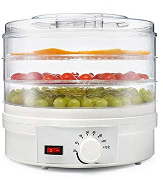 LTLWSH Essiccatore Frutta e Verdura 3 Ripiani BPA-Free, Essiccatore Frutta e Verdura Professionale Temperatura da 35-70℃ per Carne, Noci, 350 W, Vassoi in plastica