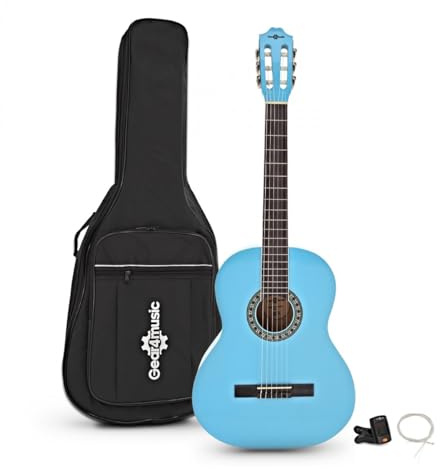 Konzertgitarre von Gear4music, Blau – Paket