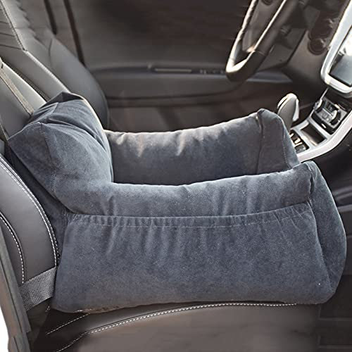 Hmpet Autositz Für Hunde,Hundesitz Auto, Autositzbezug Mit Verstärkte Wände, Mit Sicherheitsgurt Und Hundekissen,Reißfest Schutz,Für Kleine Mittlere Hunde,60 * 56 * 30CM,Grau