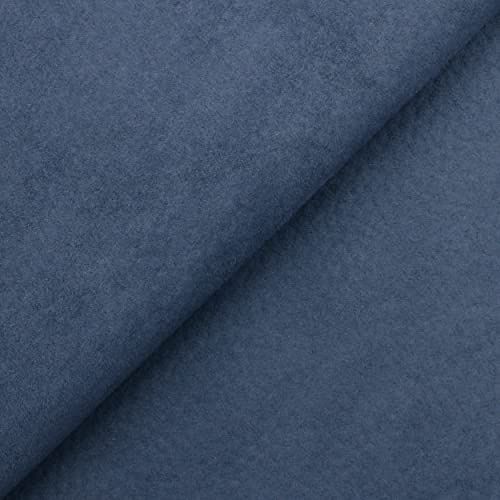 DESHOME Madrid - Tessuto al metro per divani microfibra idrorepellente effetto pelle Stoffa al metro resistente per tappezzeria divani, poltrone, cuscini, sedie, arredo (1 metro, Blu genziana)