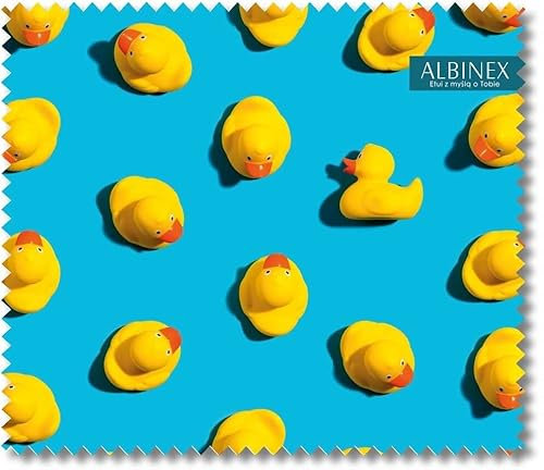 Schönes Brillenputztuch aus Microfaser 17,5 x 15,3 cm mit Quietscheentchen-Motiv