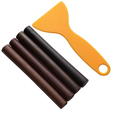 Floor & Furniture Repair Kit (Dark Brown) - 4X Wax Filler Sticks to Fix Wood Damage - Cracks, Scratches, Marks and Dents – Instant Results - for Wood, Laminate, Veneer - from Furniture Clinic