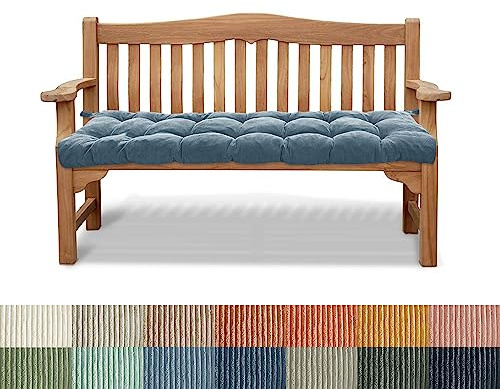 PHUSTJKL Bankauflage Bankkissen Stuhlkissen 110X50X6CM rutschfeste Gartenbankkissen Bankpolster Rückenkissen Schaukel Sitzkissen für Outdoor Indoor Gartenmöbel Terrasse Drinnen-Blau