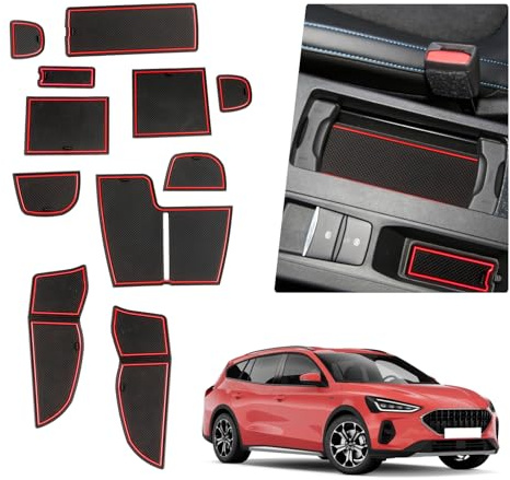 BIBIBO Tappetini antiscivolo compatibili con Ford Focus Active 2022 2023, tappetini in gomma per console centrale, Ford Focus Active antiscivolo, antiscivolo, antiscivolo, tappetini antiscivolo per