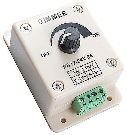 LED Dimmer Switch Dimmer Knob DC12V-24V 8A Single Channel Knob Dimmer Controller for LED Strip Bulb