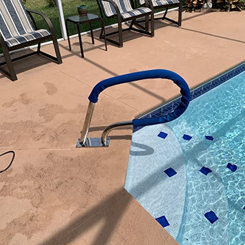 Taifuan Barandilla para Piscina con Placa Base,Acero Inoxidable Baranda de Piscina,Pasamanos Fácil Montaje con Cubierta de Nilón para Piscina Sauna Parque Acuático Interior y Exterior