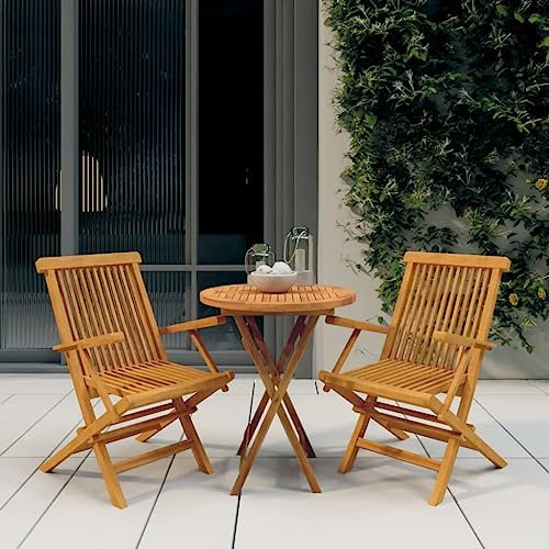MNISDFL Terrassenmöbel Gartensofa Möbelsets Gartenlounge Set Loungemöbel 3-TLG. Garten-Essgruppe Massivholz Teak