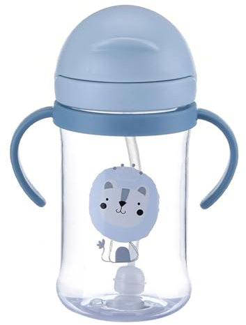 Sghtil Tasse d'Apprentissage Bébé | Couvercle Rabattable, Gobelet avec Paille, Prise en Main Facile | Sans BPA, Passe au Lave-Vaisselle | Dès 6 Mois | 400 ml