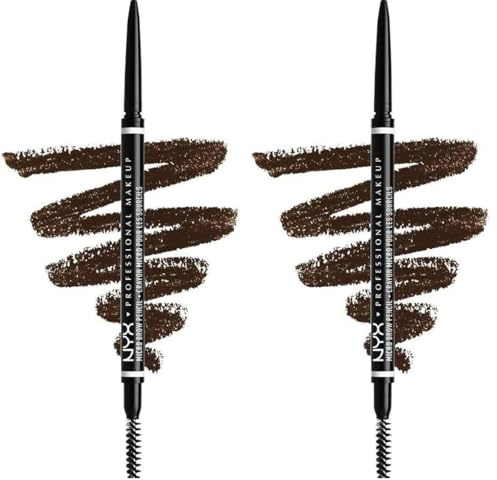 NYX Professional Makeup Augenbrauenstift, Micro Brow Pencil, Beidseitig mit ausdrehbarem Augenbrauenstift und Bürstchen, Vegane Formel, Farbe: MBP 07 Espresso (Packung mit 2)