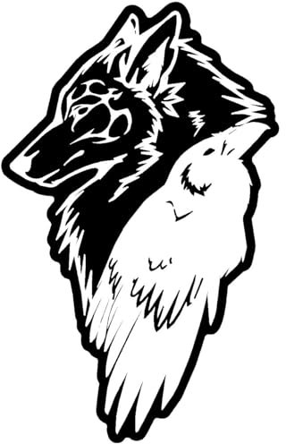 Rakelfix Wolf Krähe Wikinger Nordisch Rabe Aufkleber Größe&Farbe ANPASSBAR Sticker Autoaufkleber Lack Scheibe Wand