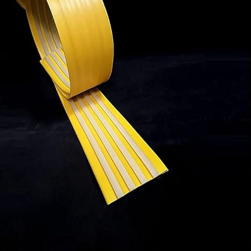 IBOWZ Profilo per Bordi Scale Profilo per gradini in PVC Autoadesivo, Protezione per Angoli e Bordi, per gradini Esterni o Interni, Colore Giallo