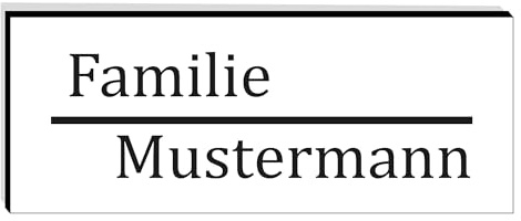 KIWISTAR UG - ab 1x - Namensschild Strich 50x20mm Briefkastenschild selbstklebend - weiß schwarz - Klingelschild personalisiert - Briefkastenschild - Türschild - mit Gravur - UV und wetterfest