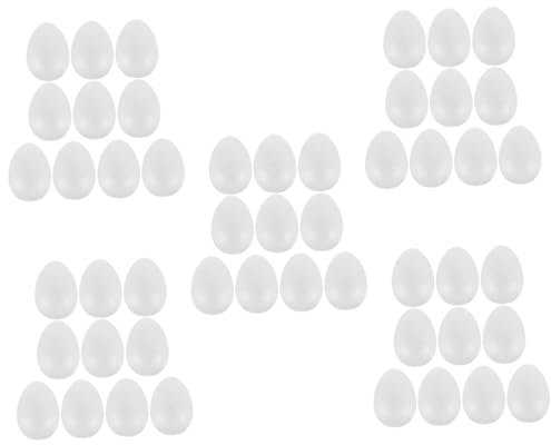 Lurrose 5 Sätze Ostern Bemalte Eier Festival-Szene- Eier Basteln Osterei- Kleines Osterei Schmücken Ostereier Zum Bemalen Eierfarbe Gefälschtes Ei Weiß Schaum 10 Stück * 5