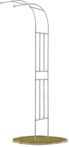 Yopappol Arco de jardín de Medio Lado, pérgola de Metal con Enrejado y Marco de Acero montado en la Pared, Ideal para Plantas trepadoras, Rosales y Verduras, Color Blanco.(240x240x40CM/7.9x7.9x1.3ft)