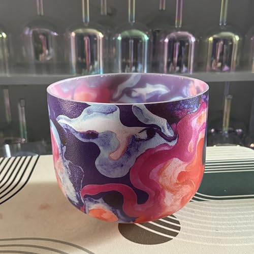 Camouflage Pattern Design Frosted 432hz E Solar Plexus Chakra Quartz Crystal Singing Bowl 9 inch+bag