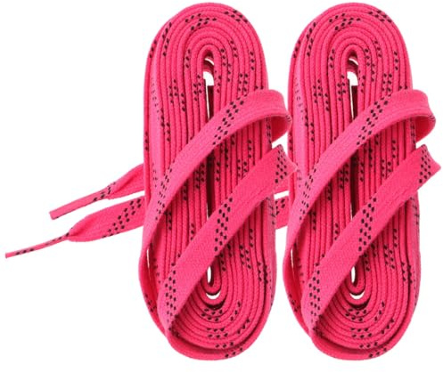 STOBAZA Gewachste Eishockey Schnürsenkel Flache Langlebige Shoelaces aus Wachs Leicht Elastisch Modisch Farbig Robust für Hockeyschuhe und Schlittschuhe Zubehör | 1 Paar gewachste, flache Hockey-Schnürsenkel, fester Sitz, verstärkte Enden