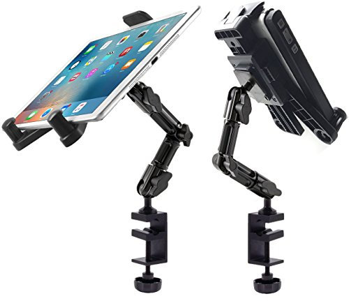 ChargerCity Heavy Duty Aluminum Alloy Pole/Bar Mic Microphone cymbal Stand Tablet Smartphone Holder Clamp Mount for Apple iPad Pro 12.9 Air Mini iphone X 8 Plus XR XS Samsung Galaxy Tab S9 S10 Pro