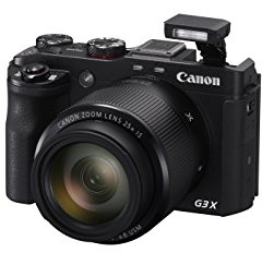 Canon PowerShot G3 X Compact Digital Camera 1-Inch Sensor 20.2 Megapixel with 25x Optical Zoom Full HD Black (Renewed)