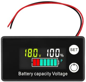 Vesaneae DC 12 V-84 V Écran LCD de capacité de batterie avec alarme de lumière et de son, indicateur et testeur pour lithium et plomb acide