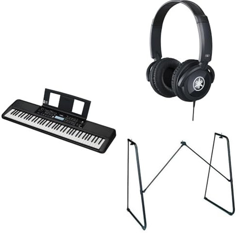 Yamaha PSR-EW320 Portable Keyboard for Beginners bundled with HPH-100 Headphones, L-2C Keyboard Stand