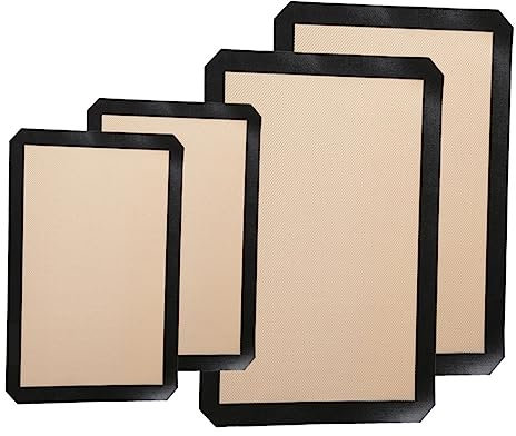 ABOOFAN 4 Tapetes De Silicona Para Hornear Bandeja Para Hornear Tapete De Fibra De Vidrio