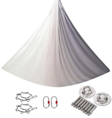 PRMTYUP Yoga Hammock, Aerial Silks Sling, Aerial Yoga Stand for Acrobatic, Yoga Towel for Hanging, Acrobatic Cloth, Yoga Swing Highly Elastic Stretching Band, for Gym Home,18,5 * 2.6m