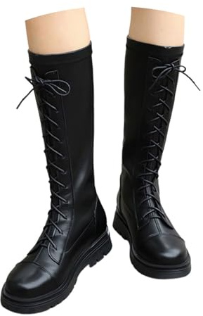 Generisch Dirndl - Bottines d'hiver pour fille - Bottes d'hiver chaudes - Bottes en cuir - Bottes d'extérieur - Chaussures de loisirs - Couleur unie - Bottes de loisirs, O Noir., 34 EU