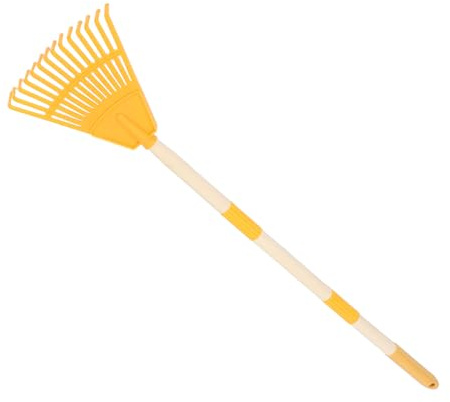 Gadpiparty Râteau à Feuilles de Jardin en Plastique Jaune 14 Dents Manche Amovible 87 CM Léger et Pliable Râteau D’Entretien pour Pelouse Jardin Camping et Nettoyage Extérieur